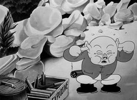 Screenshots from the 1938 Warner Bros. cartoon Porky
