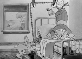 Screenshots from the 1938 Warner Bros. cartoon Porky