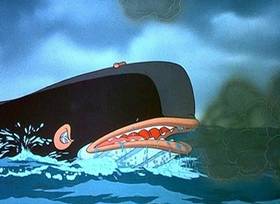 Screenshots from the 1938 Disney cartoon The Whalers