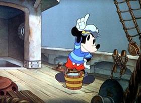 Screenshots from the 1938 Disney cartoon The Whalers