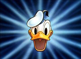 Screenshots from the 1939 Disney cartoon Donald