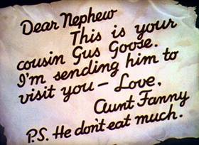 Screenshots from the 1939 Disney cartoon Donald