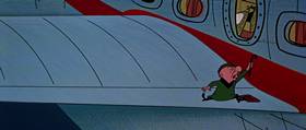 Screenshots from the 1955 UPA cartoon When Magoo Flew