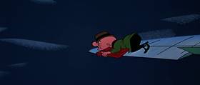Screenshots from the 1955 UPA cartoon When Magoo Flew