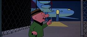Screenshots from the 1955 UPA cartoon When Magoo Flew