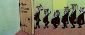 Screenshots from the 1960 Terrytoons cartoon The Misunderstood Giant