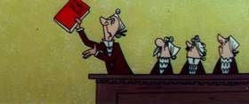 Screenshots from the 1960 Terrytoons cartoon The Misunderstood Giant