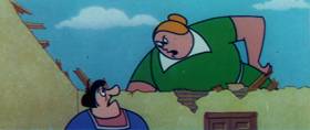 Screenshots from the 1960 Terrytoons cartoon The Misunderstood Giant