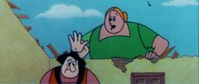 Screenshots from the 1960 Terrytoons cartoon The Misunderstood Giant