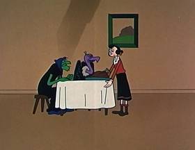 Screenshots from the 1960 King Features Productions cartoon Voo-Do To You Too