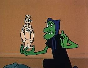 Screenshots from the 1960 King Features Productions cartoon Voo-Do To You Too