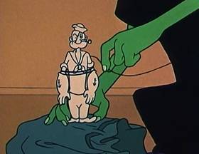 Screenshots from the 1960 King Features Productions cartoon Voo-Do To You Too