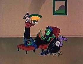 Screenshots from the 1960 King Features Productions cartoon Voo-Do To You Too