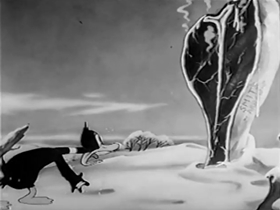 Screenshots from the 1942 Warner Bros. cartoon Daffy
