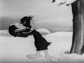 Screenshots from the 1942 Warner Bros. cartoon Daffy