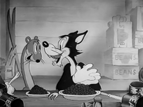 Screenshots from the 1942 Warner Bros. cartoon Daffy