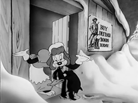 Screenshots from the 1942 Warner Bros. cartoon Daffy
