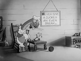 Screenshots from the 1942 Warner Bros. cartoon Daffy
