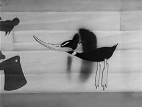 Screenshots from the 1942 Warner Bros. cartoon Daffy