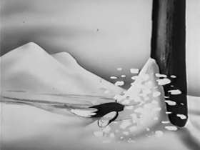 Screenshots from the 1942 Warner Bros. cartoon Daffy