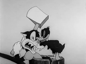 Screenshots from the 1942 Warner Bros. cartoon Daffy
