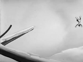 Screenshots from the 1942 Warner Bros. cartoon Daffy