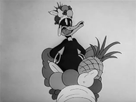 Screenshots from the 1942 Warner Bros. cartoon Daffy