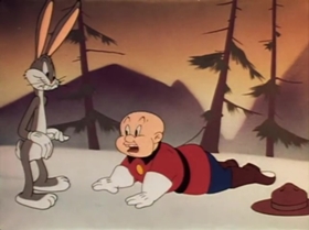 Screenshots from the 1942 Warner Bros. cartoon Fresh Hare