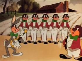 Screenshots from the 1942 Warner Bros. cartoon Fresh Hare