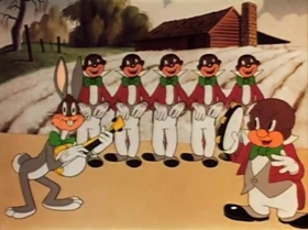 Screenshots from the 1942 Warner Bros. cartoon Fresh Hare
