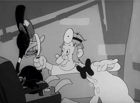 Screenshots from the 1942 Warner Bros. cartoon The Impatient Patient