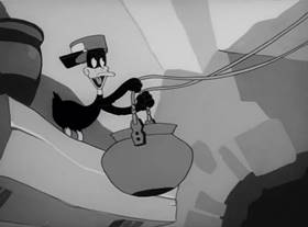 Screenshots from the 1942 Warner Bros. cartoon The Impatient Patient