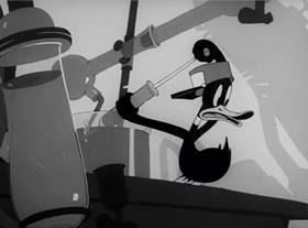 Screenshots from the 1942 Warner Bros. cartoon The Impatient Patient