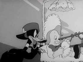 Screenshots from the 1942 Warner Bros. cartoon The Impatient Patient