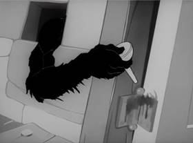 Screenshots from the 1942 Warner Bros. cartoon The Impatient Patient