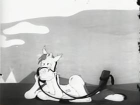 Screenshots from the 1942 Warner Bros. cartoon The Daffy Duckaroo