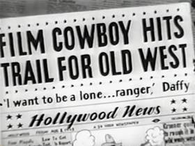 Screenshots from the 1942 Warner Bros. cartoon The Daffy Duckaroo