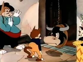 Screenshots from the 1942 Terrytoons cartoon The Torrid Toreador