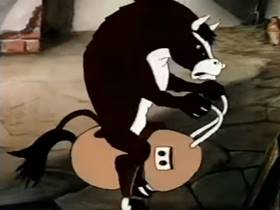 Screenshots from the 1942 Terrytoons cartoon The Torrid Toreador