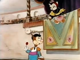 Screenshots from the 1942 Terrytoons cartoon The Torrid Toreador