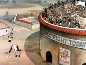 Screenshots from the 1942 Terrytoons cartoon The Torrid Toreador