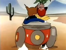 Screenshots from the 1942 Terrytoons cartoon The Torrid Toreador