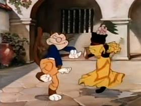Screenshots from the 1942 Terrytoons cartoon The Torrid Toreador