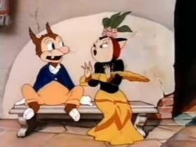 Screenshots from the 1942 Terrytoons cartoon The Torrid Toreador