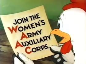 Screenshots from the 1942 Terrytoons cartoon Barnyard Waac