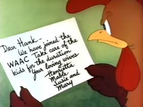 Screenshots from the 1942 Terrytoons cartoon Barnyard Waac