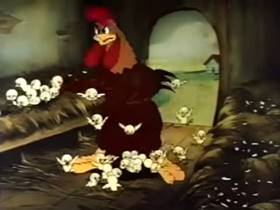 Screenshots from the 1942 Terrytoons cartoon Barnyard Waac