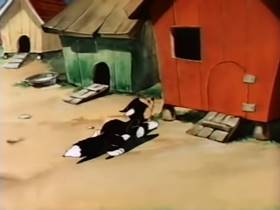 Screenshots from the 1942 Terrytoons cartoon Barnyard Waac