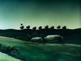 Screenshots from the 1942 Terrytoons cartoon Barnyard Waac