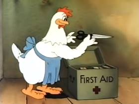 Screenshots from the 1942 Terrytoons cartoon Barnyard Waac